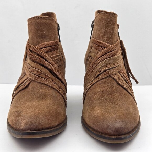 Naughty Monkey Noah Suede Ankle Boots Carmel Brown Size 8.5 - Picture 4 of 14